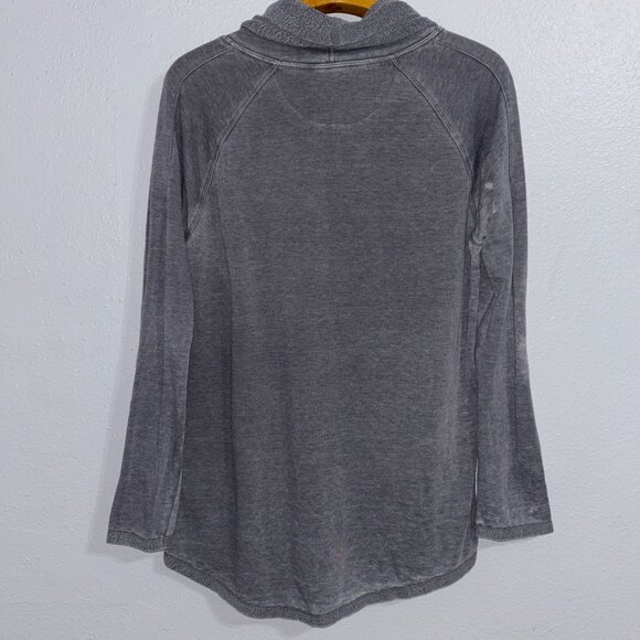 Calvin Klein Gray Cowl Neck Pullover Sweatshirt M Distressed Grunge Soft Knit - Picture 2 of 16